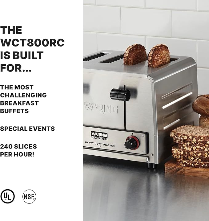 Waring Commercial WCT800RC 4-Slice Heavy Duty Commercial Pop-Up Toaster - Image 2
