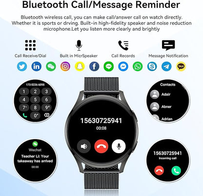 Smart Watch for Men Women Fitness: Waterproof Make/Answer Call Smart Watches - Image 2