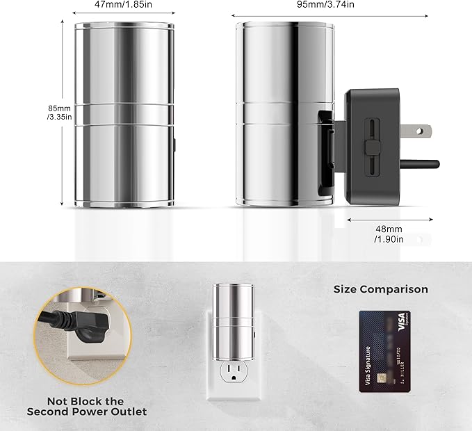 L LOHAS LED Night Light, Night Lights Plug into Wall, Smooth Silver Glossy - Image 7