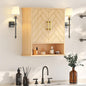 Natural Chevron Pattern Bathroom Wall Mount Cabinet, Over The Toilet Storage by Mepplzian