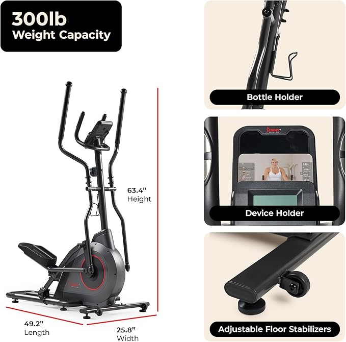 Sunny Health & Fitness Smart Upright Elliptical w/Pulse Sensor Built-in - Image 7