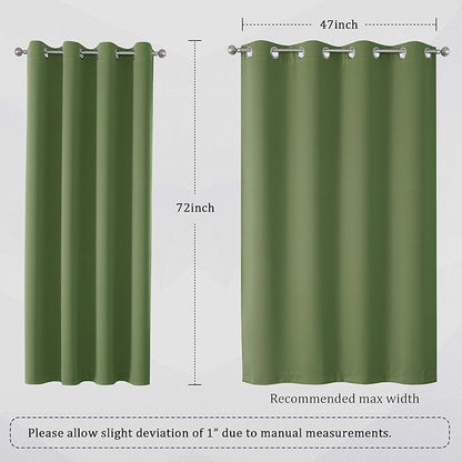DUALIFE Grommet Curtains Sage Green 72 Inch Length 2 Panels Set Light Blocking - Image 6