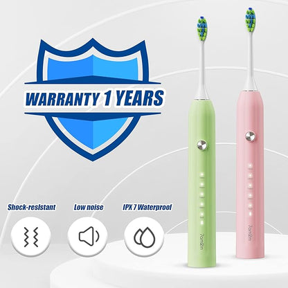 7AM2M Rechargeable Sonic Electric Toothbrush 2 Pack, Soft Toothbrushes - Image 5