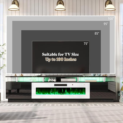 AMERLIFE 90" 2 Tier Fireplace TV Stand - Image 5