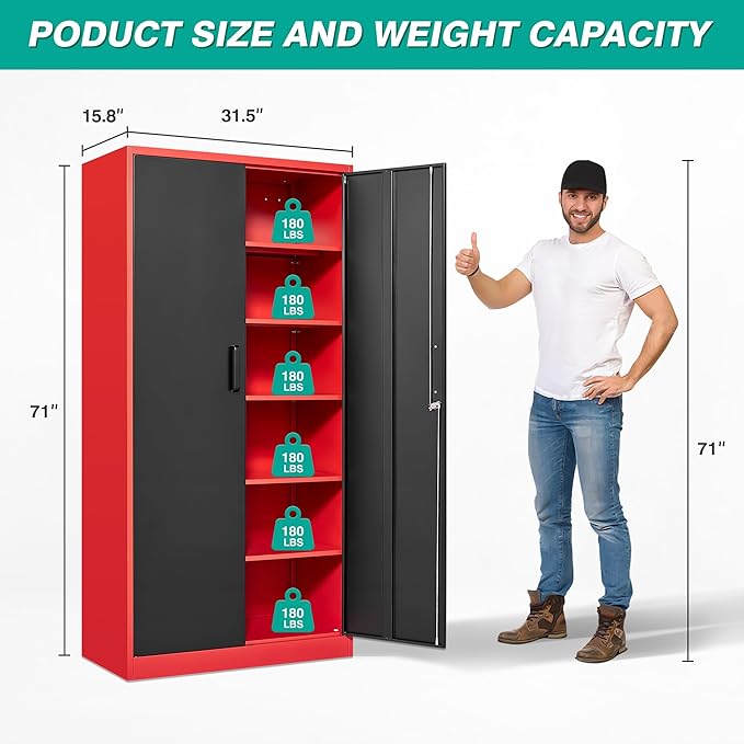 6 Tier Garage Storage Cabinet - Image 3
