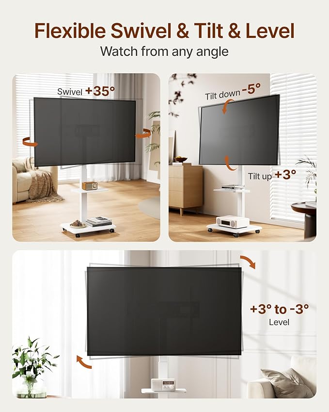 ECOTINY Steel Base Rolling TV stand - Image 3