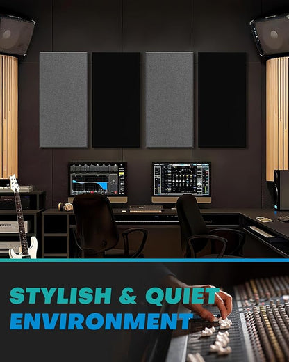 4Pack Fiberglass Acoustic Panels, Self Adhesive Sound Proof Foam Panels - Image 4