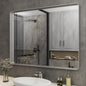 ISKM Silver Framed Mirror for Wall 40"x 30", Brushed Silver Bathroom Vanity by ISKM-IStillKeepMovin