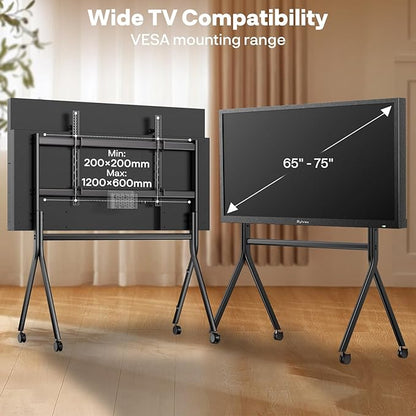 Sylvox TV Floor Stand for 65-75 Inch TVs, Heavy Duty Rolling TV Stand Max Load - Image 5