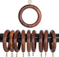 Handcrafted Natural Rose Wood Curtain Rings with Hooks – 2.5" Outer, 1.75" Inner Diameter – Smooth Wooden Drapery Rings for Rod with Metal Hooks – Pack of 48