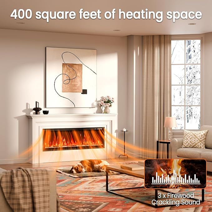 60” Smart Electric Fireplace - Image 5
