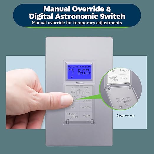 TOPGREENER Digital Astronomic Timer Switch, 7-Day Programmable Sunrise Sunset - Image 5