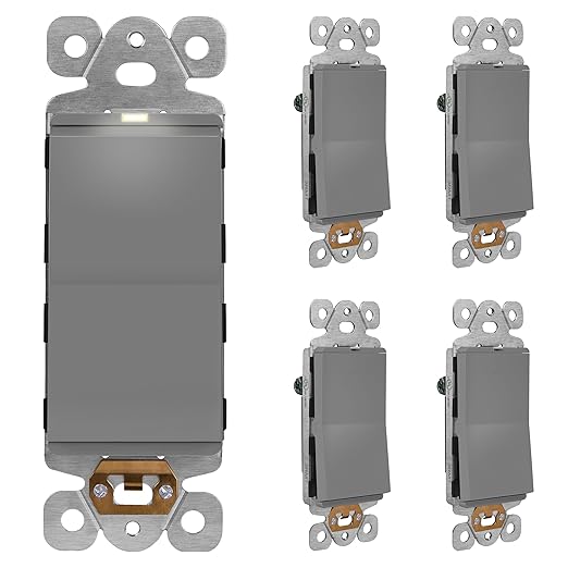 LIDER Minimalist Design Matte Finish Lighted Decorator Switch, Frameless Paddle by LIDER