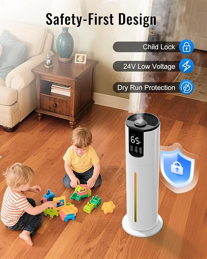 Lacidoll 8L Humidifiers for bedroom, Humidifiers large room up to 500 sq ft - Image 6