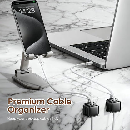 Cord Organizer Holder, 6 Pack Magnetic Desk Cable Clips Management, Hide Phone - Image 5