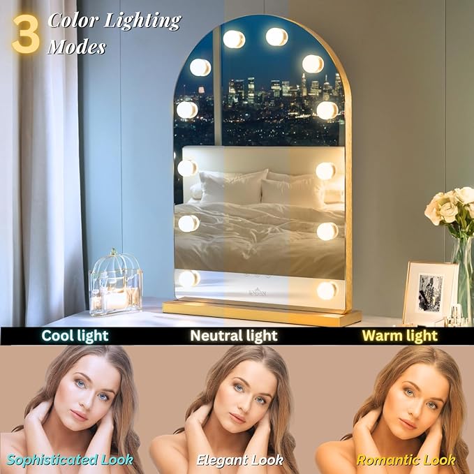 LUXFURNI Hollywood Mirror with Lights Makeup Mirror - Image 3