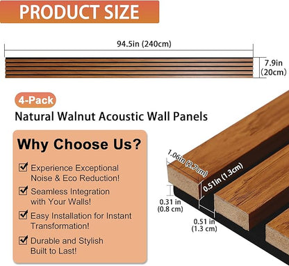 QDYMXUN Wood Slat Acoustic Wall Panels, Living Room - Image 2