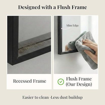 40"x30" Black Bathroom Mirror for Wall, Metal Framed Vanity Mirror Over Sink - Image 5