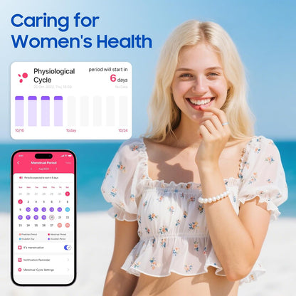 smart health ring, featuring stress and sleep monitoring, package contents