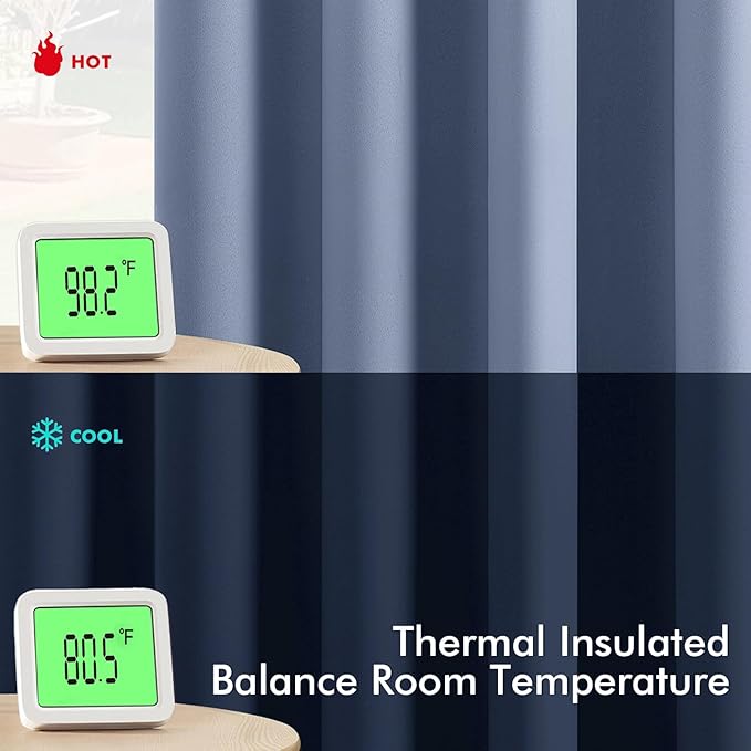 MIULEE Denim Blue Blackout Curtains - Image 3