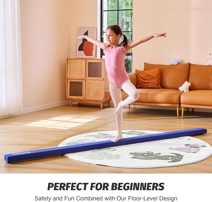 ZELUS 8' Folding Gymnastics Balance Beam, Floor Balance Beam w/Carry Handles - Image 5