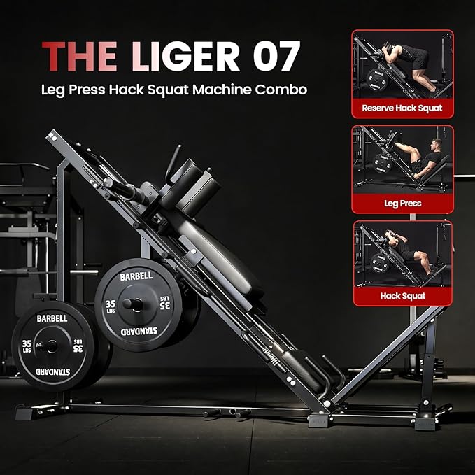 GMWD Leg Press Hack Squat Machine Combo, Leg Exercise Machine - Image 6