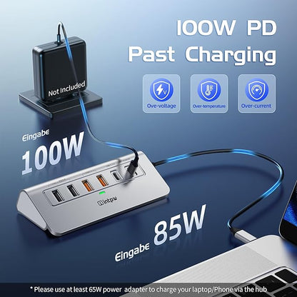 P9R PRO USB C Hub Ethernet, 10Gbps USB C Docking Station 10-in-1 - Image 7
