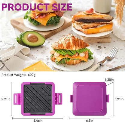 Microwave Toastie Sandwich Maker, Nonstick Plate Panini Maker, Versatile - Image 3