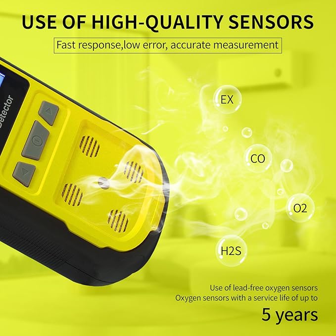 Upgraded 4 Gas Monitor Multi Gas Detector, Yfwsrecinoe Gas Leak Detector - Image 5