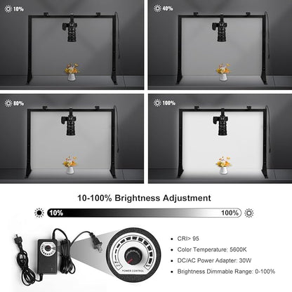 Overhead Camera Mount with Light LED 5600K Continuous -Top-Down Shooting Desk - Image 3