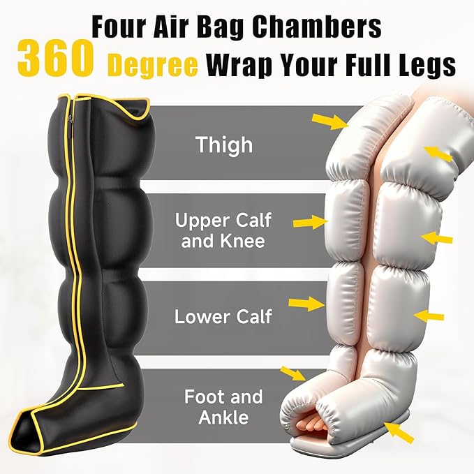 Air Compression Leg Massager, Professional Sequential Foot & Full Leg Massager - Image 6