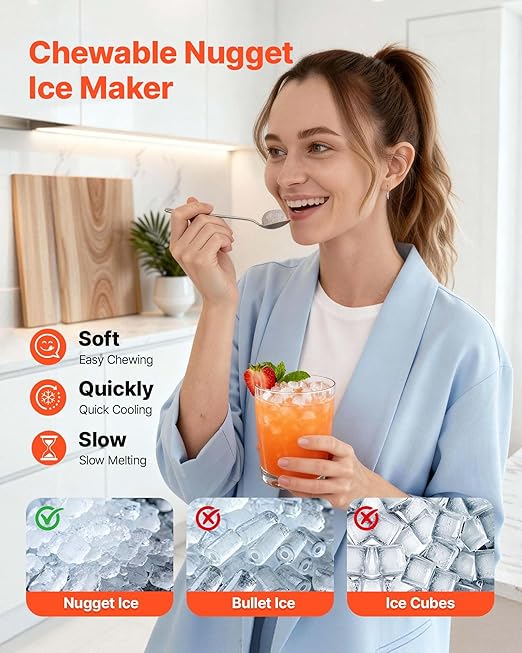 VEVOR Countertop Ice Maker, 44 lbs per Day, Self-Cleaning Portable Machine - Image 3