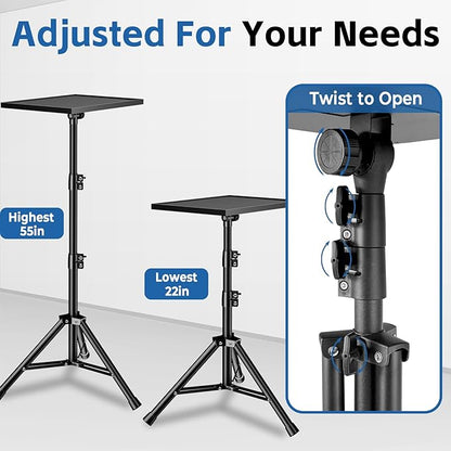 Projector Stand, 33LB Load Bearing & 22-55" Height Adjustable, - Image 3