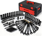 Premium 132-Piece Mechanics Tool Set, SAE/Metric 1/4" & 3/8" Drive Socket Set by SEDY