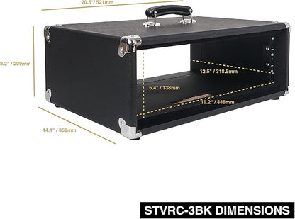 Sound Town Vintage 3U Amp Rack Case, 12.5" Depth - Image 7