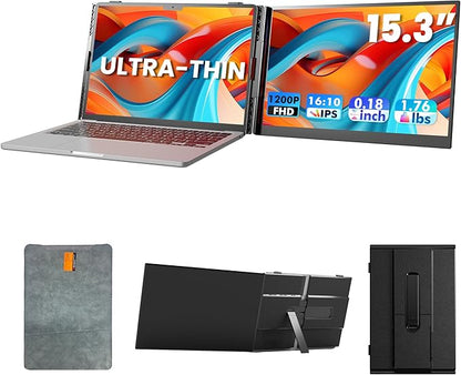 Laptop Screen Extender, Ultra-Thin 15.3" FHD 1200P 16:10 Portable Monitor by SMISEACOW