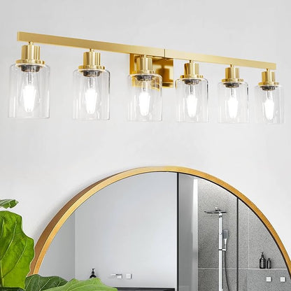 DIKAIDA 6 Light Gold Bathroom Vanity Light, Bathroom Light Fixtures by DIKAIDALights