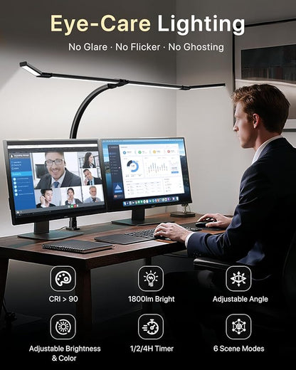 ONEMIX 42" LED Desk Lamp with Clamp, Architect Desk Light with Remote, - Image 7