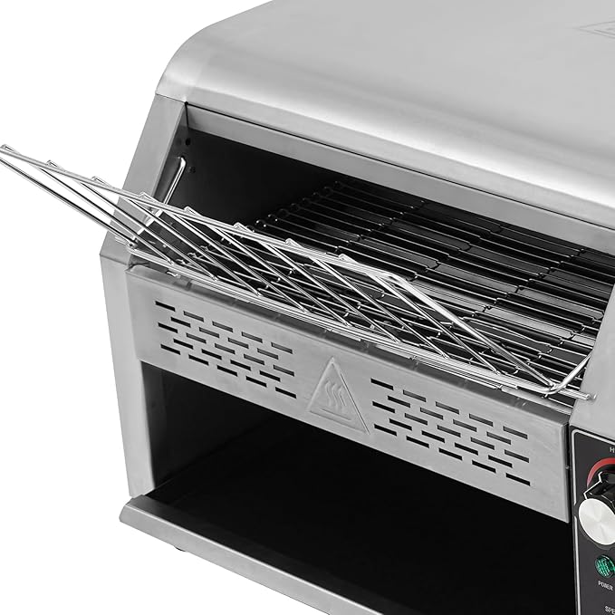 2400W Stainless Steel Countertop Bread Oven, Commercial Toaster Conveyor - Image 6