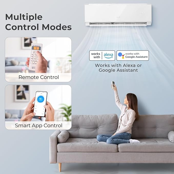 COSTWAY 12000 BTU Wifi Enabled Mini Split Air Conditioner & Heater, 22 SEER2 - Image 3