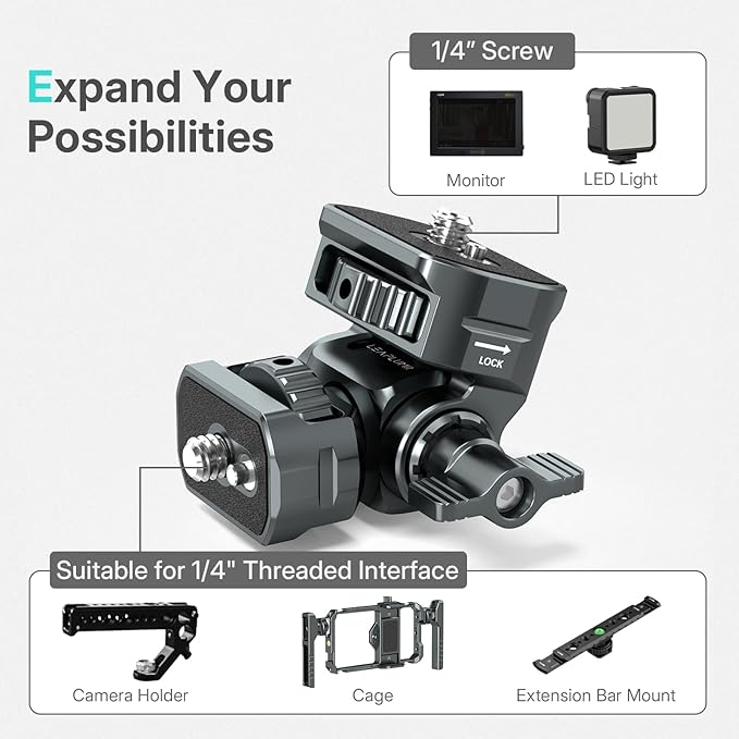 Leaplumin Field Monitor Mount Monitor Holder, 1/4" Screw - Image 2