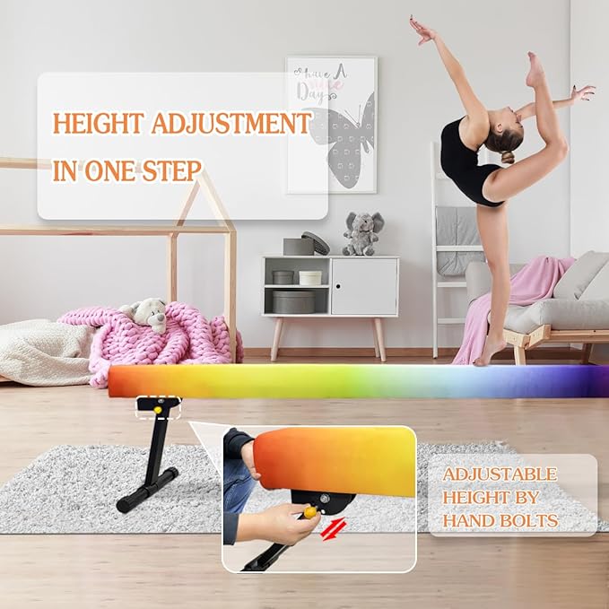 Wesky Adjustable Balance Beam, High and Low Floor Beam Gymnastics Equipment - Image 2