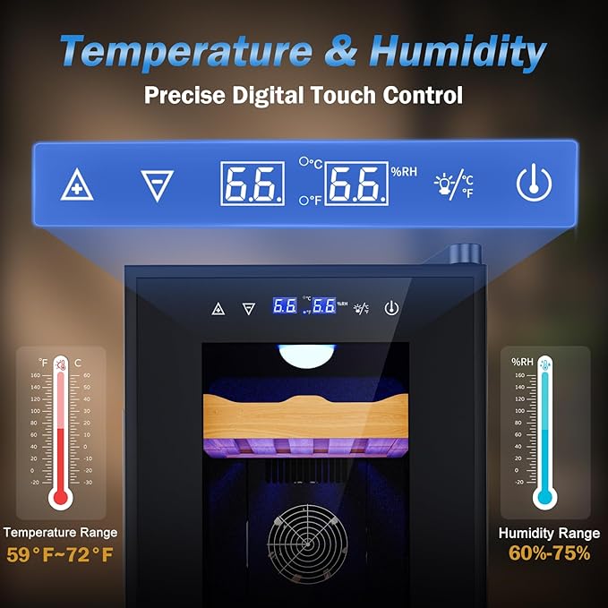 Electric Humidor-35L Cooling & Heating Humidor Smart Touch Control Humidity & - Image 2