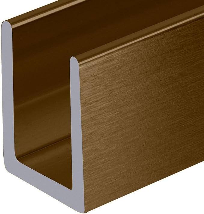 Brixwell SDCD38BBRZ-CCP12 Brushed Bronze 3/8" Fixed Panel Shower Door Deep by Brixwell