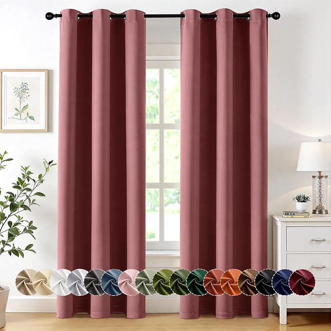 MIULEE Dusty Rose Blackout Curtains by MIULEE