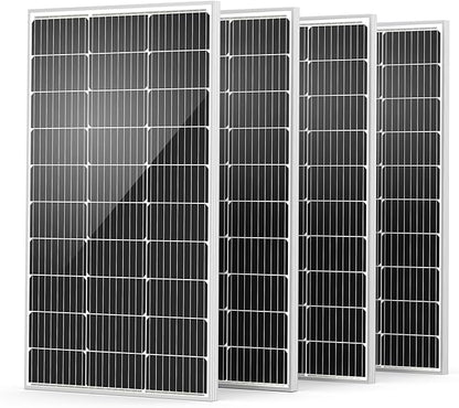 HQST Solar Panel 4pcs 100 Watt 12V Monocrystalline Solar Panel by HQST