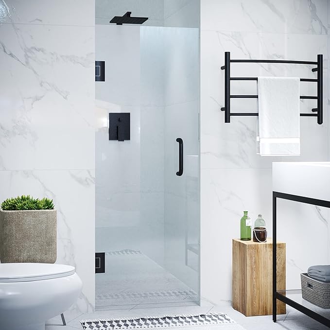 ANZZI 70" x 24" Frameless Shower Door in Matte Black, Water Repellent Glass by ANZZI
