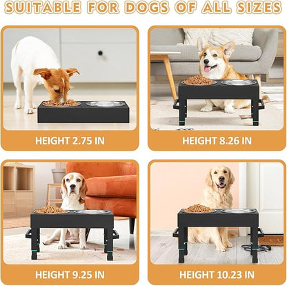 Metal Elevated Dog Bowls Stand Large Breed, Height Adjustable Raised Dog Bowls - Image 6