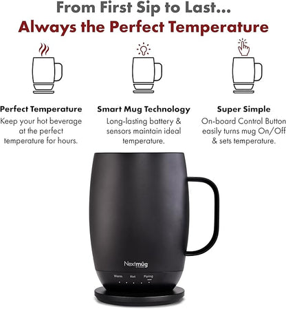 Nextmug Plus Temperature-Controlled, Self-Heating Mug – No App, Long-Lasting - Image 3