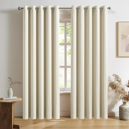 DUALIFE Beige Door Curtains for Doorway Privacy 84 Inches Long, Noise Rdeucing by DUALIFE